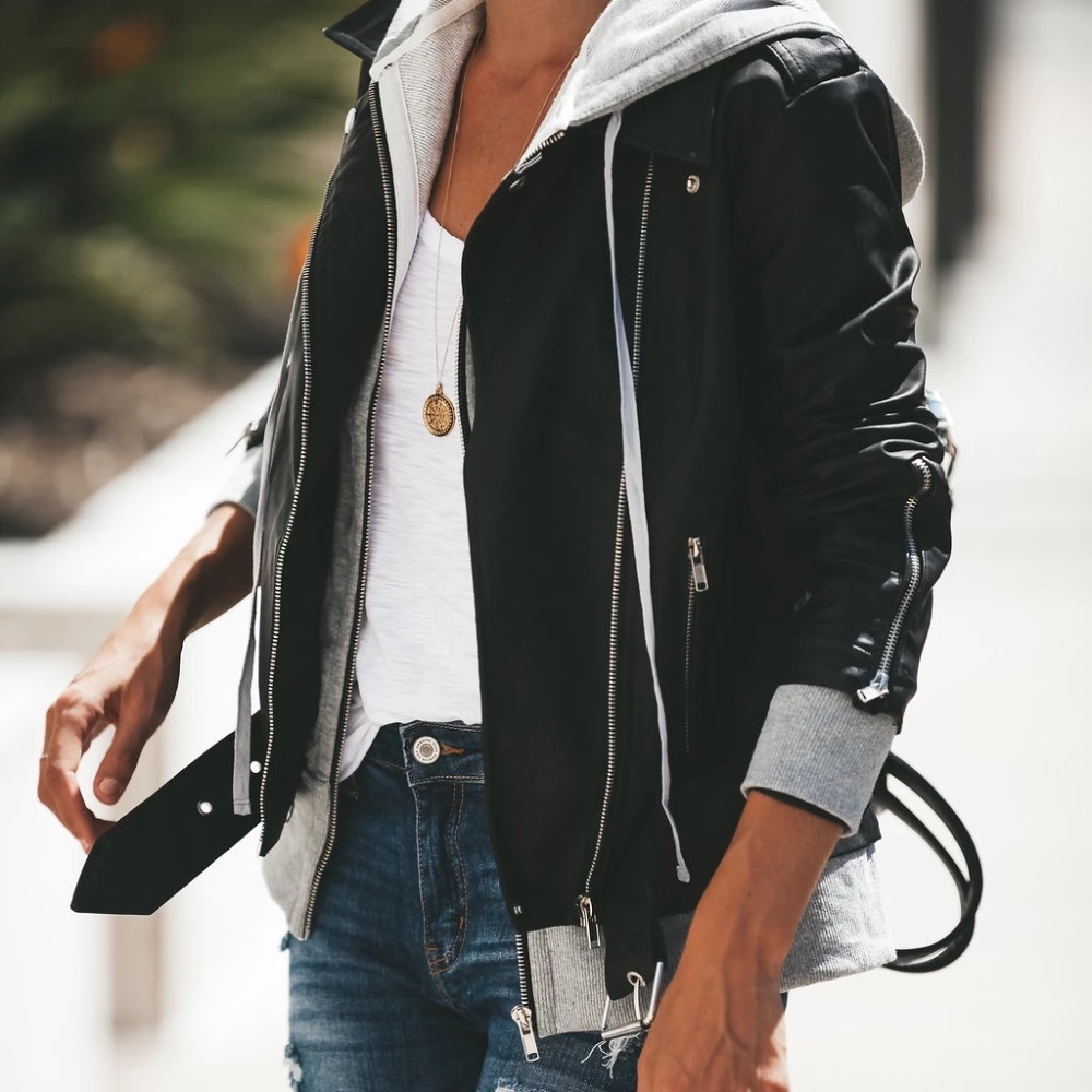 Vici dolls Dylan faux pocketed leather jacket